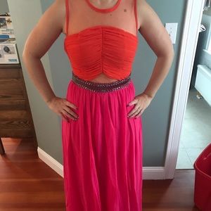 Little mistress orange and pink dress